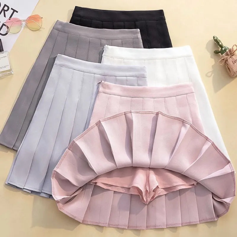 Casual High Waist Pleated Tennis Skirt