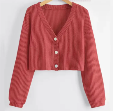 Casual Oversized Long-sleeve Waffle Knitted Cardigan