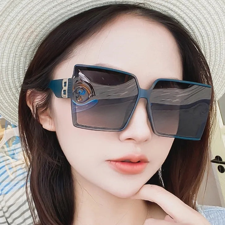 Large Frame Square Polarized Retro Sunglasses