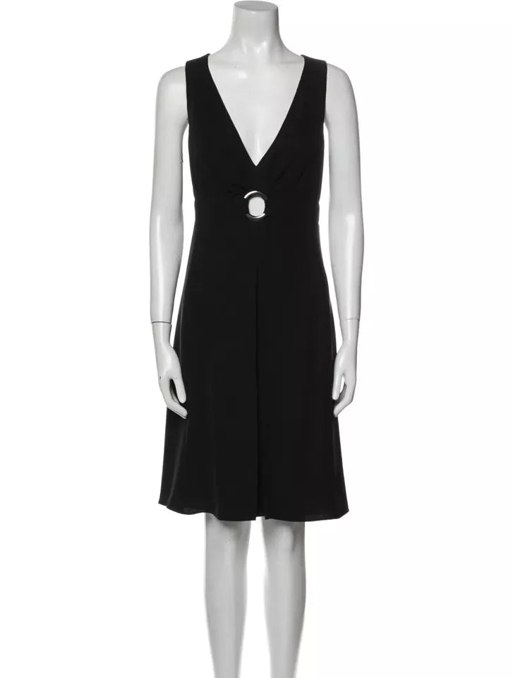 $2000 GIORGIO ARMANI COLLEZ Black Silk Dress, Little Black Dress 44 Med