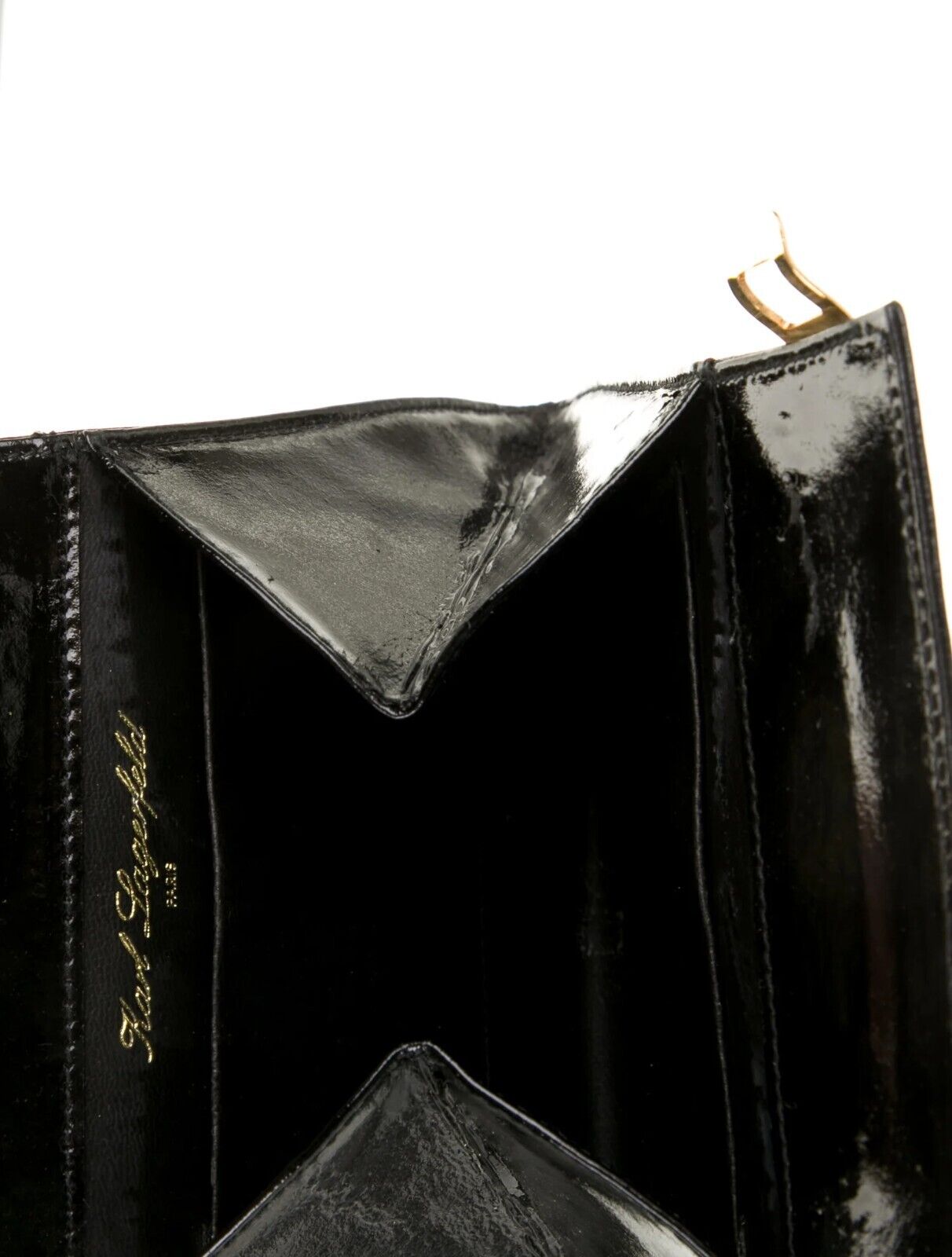 KARL LAGERFELD OF CHANEL PURSE BAG CLUTCH GOLD CLASP RETAIL 650