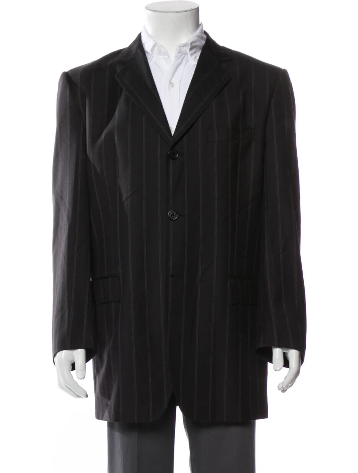 DOLCE & GABBANA BLACK PINSTRIPE BLAZER SUIT JACKET SZ XXL | US 44 RETAIL $2K