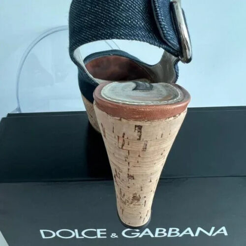 DOLCE AND GABBANA SEXY Cork Platforms Size 7 Retailed $750