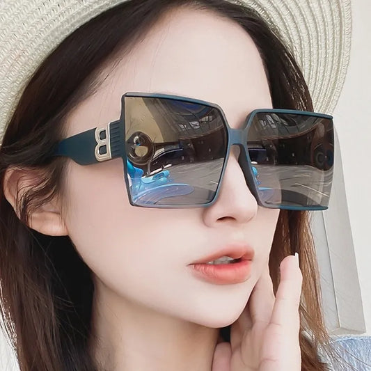 Large Frame Square Polarized Retro Sunglasses