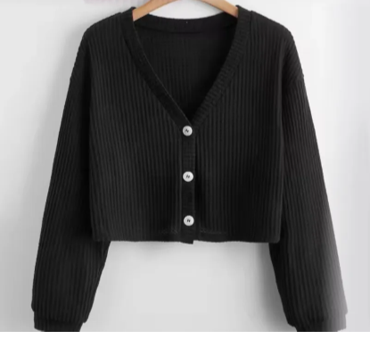 Casual Oversized Long-sleeve Waffle Knitted Cardigan
