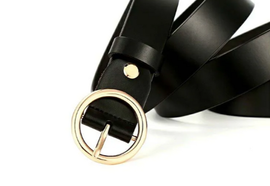 Casual Round Buckle Versatile Leather Belt