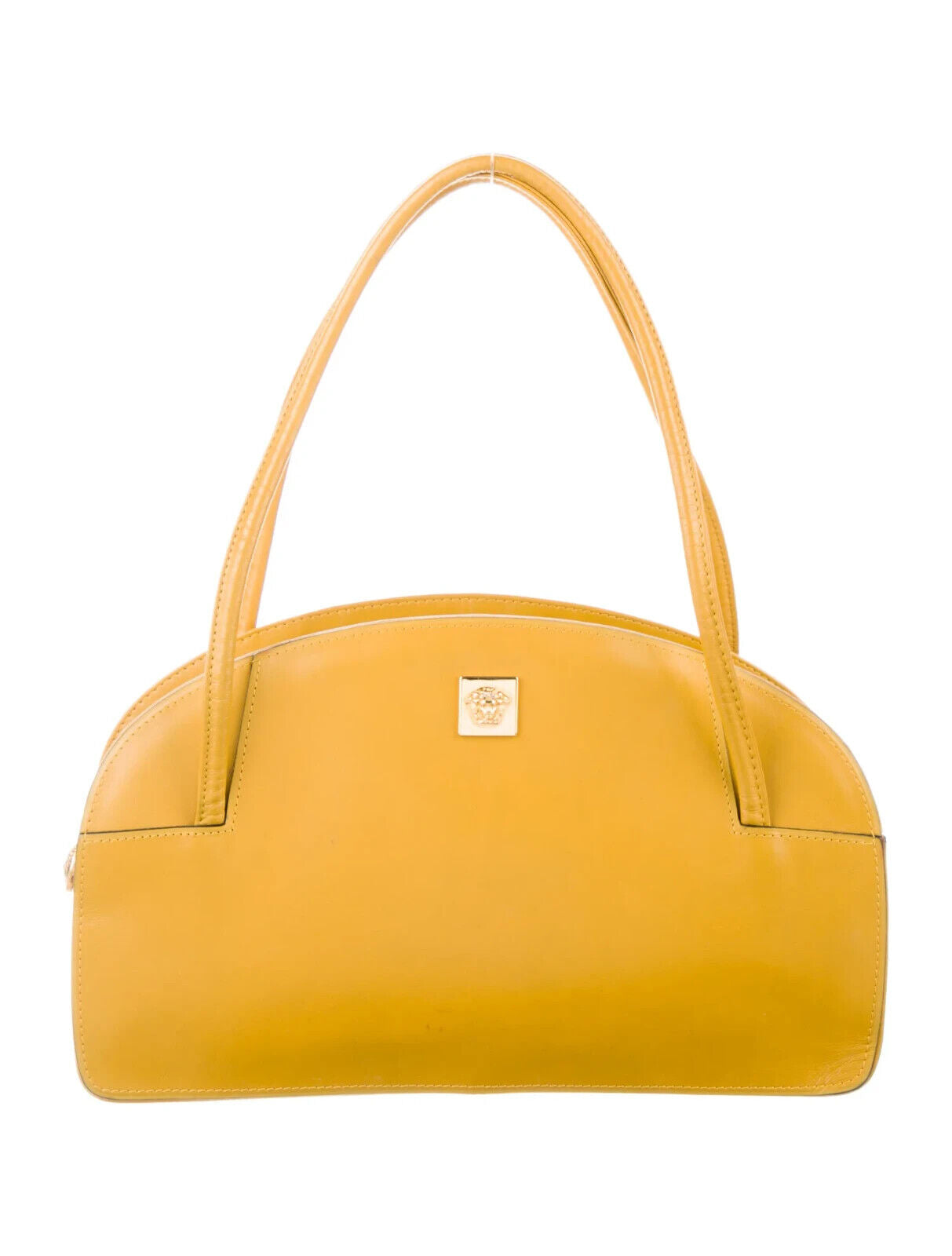 Rare GIANNI VERSACE COUTURE Yellow Leather Medusa Handbag Purse Retail $2500
