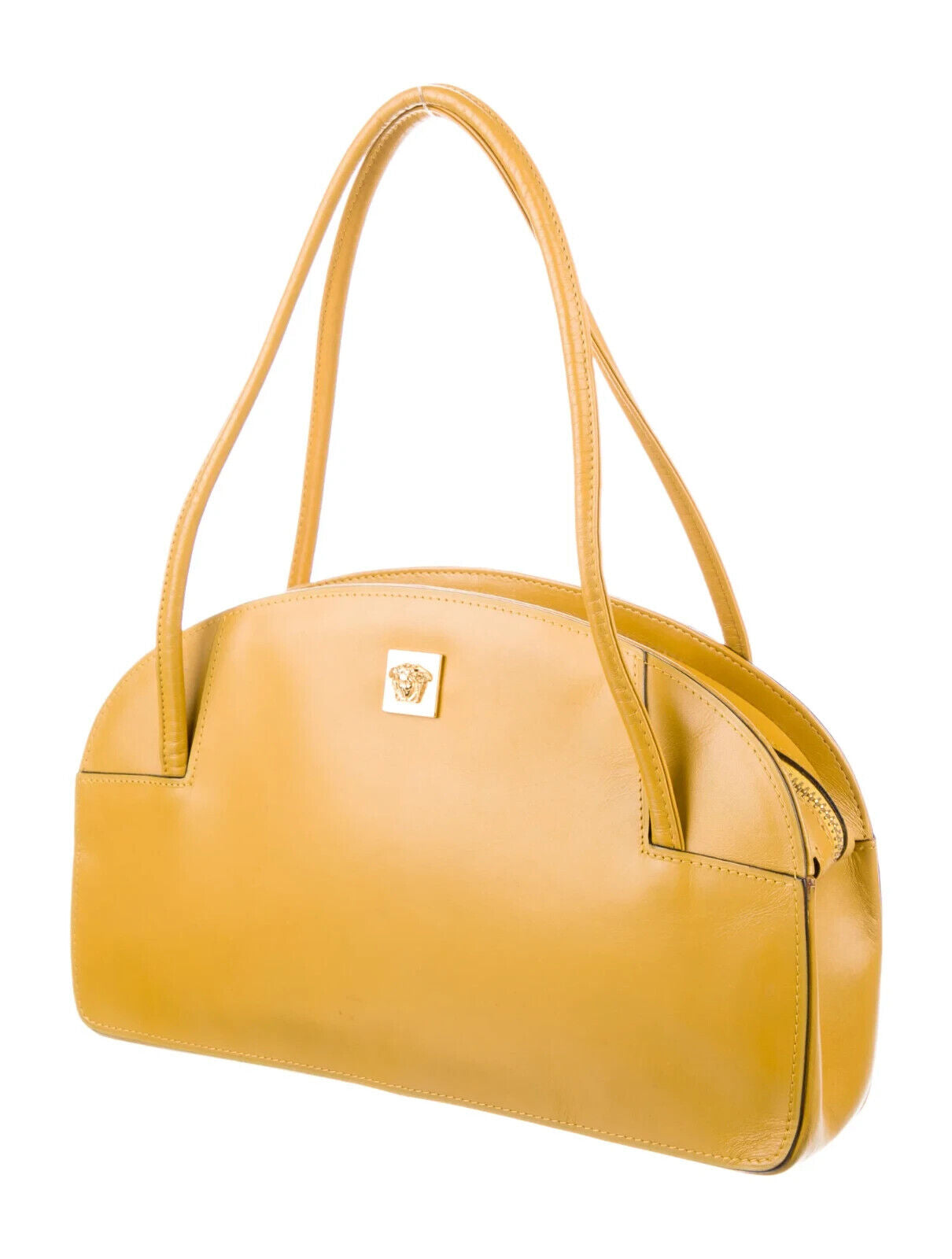 Rare GIANNI VERSACE COUTURE Yellow Leather Medusa Handbag Purse Retail $2500