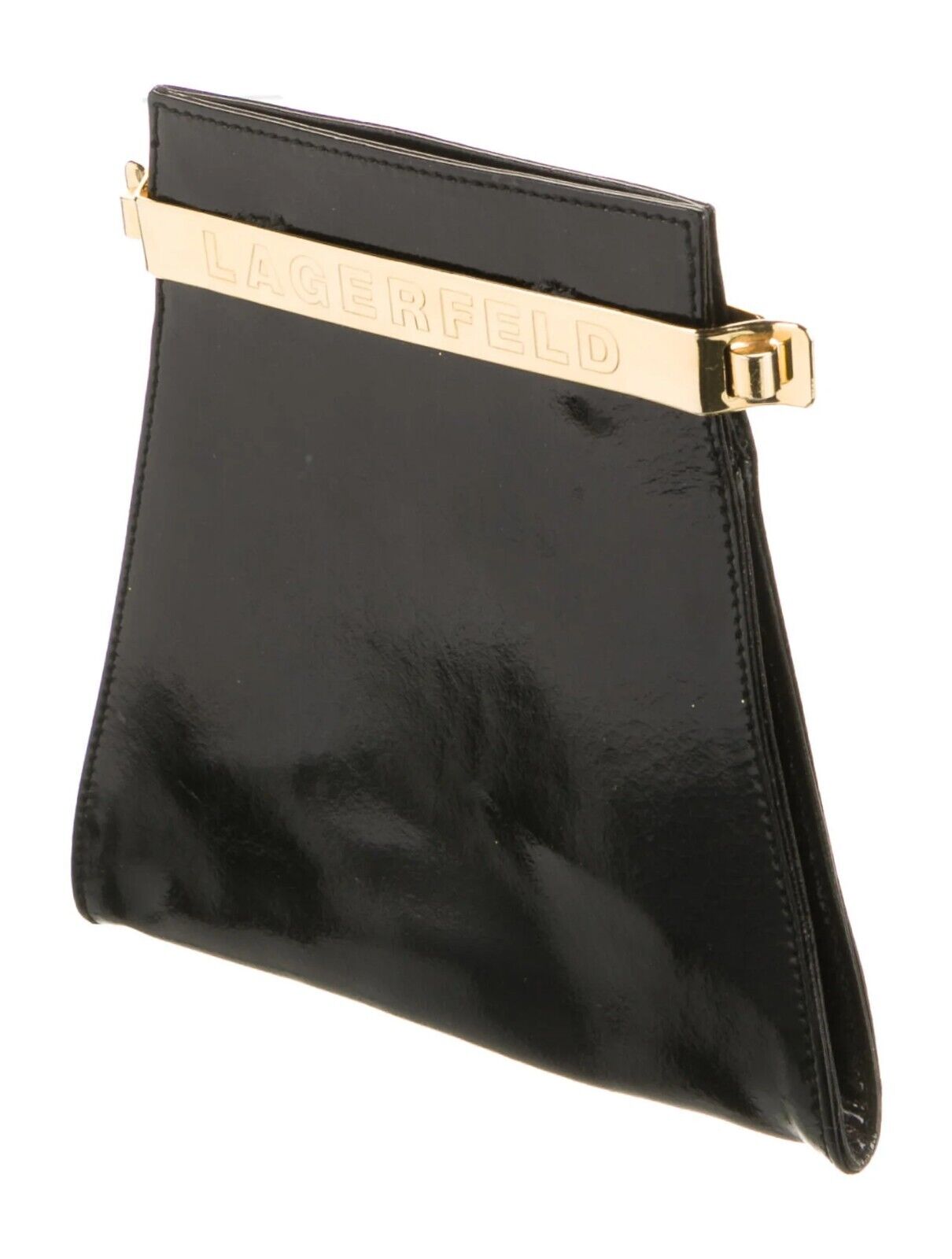 KARL LAGERFELD OF CHANEL PURSE BAG CLUTCH GOLD CLASP RETAIL 650