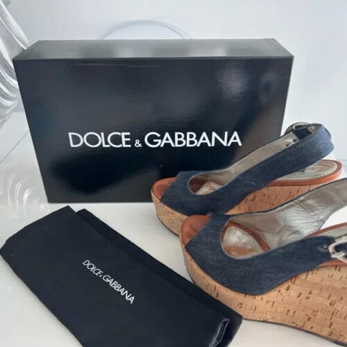 DOLCE AND GABBANA SEXY Cork Platforms Size 7 Retailed $750